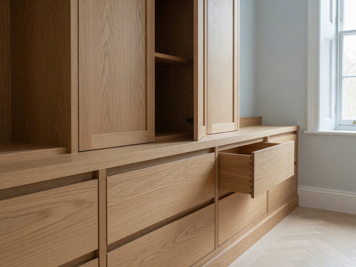 Custom oak cabinetry and fitted joinery